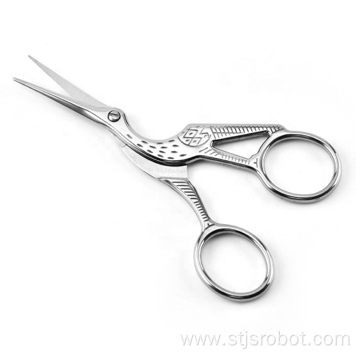 Stork cross-stitch sewing crane scissors silver stainless steel scissors